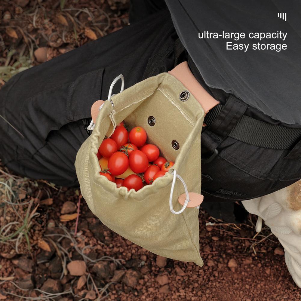 Outdoor Picking Multifunctional Bag Folding Canvas Kit Harvest Pouch For Forest Camping Hiking Hunting