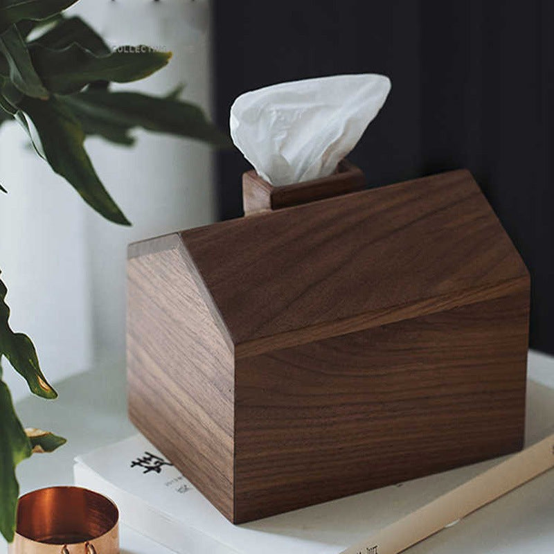 Wooden Cabin Tissue Box