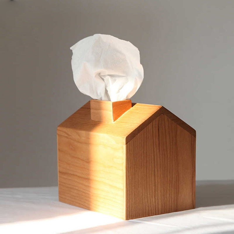 Wooden Cabin Tissue Box