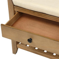 Shoe Rack With Padded Seat And Drawers, Multi-purpose Entrance Storage Bench - Old Pine