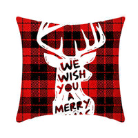 Merry Christmas Cushion Cover 45cm Elk Santa Claus Short Plush Sofa Pillow Cover Home Decor Pillowcase Christmas Decoration