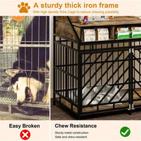 43.3 Inch Dog Cage Furniture For Large Dogs