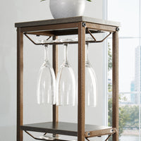 5-tier Freestanding Wine Rack With Hanging Wine Glass Rack And Storage Rack