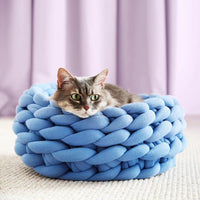 Cat Sleeping Basket Bed Round Fluffy Comfortable Touch Pet Products