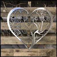 Heart Tree Wrought Iron Wall Hanging