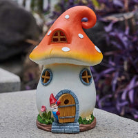 Mushroom House Solar Lamp Resin Handicraft Garden