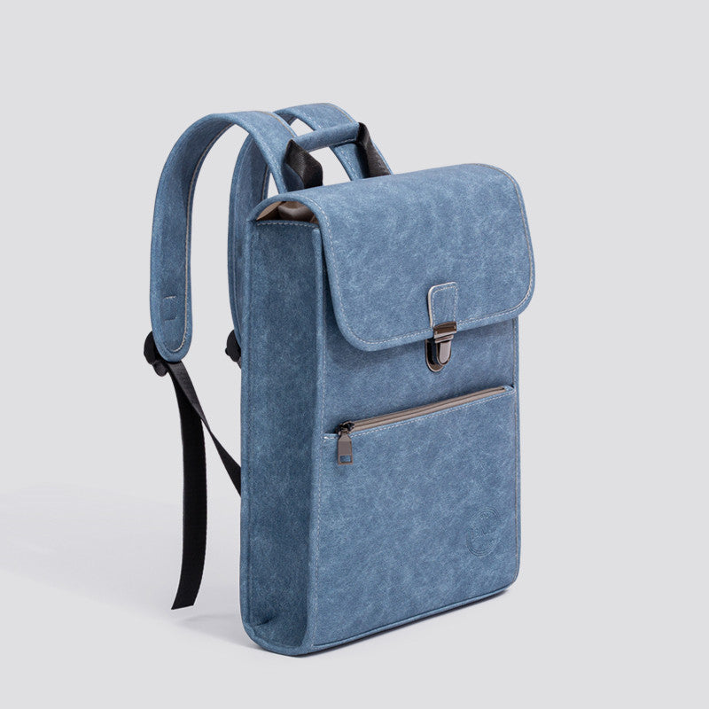 Creative Faux Leather Simple Thin Space Saving Backpack