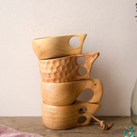 Creative Mug Wooden Coffee Cup Rubber Wood Handy Nordic Water