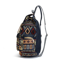 Ethnic Style Denim Large Capacity Drawstring School Bag/Backpack