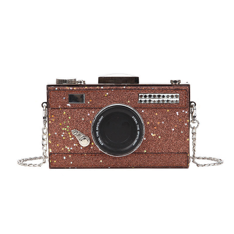 Sequin One Shoulder Crossbody Camera Bag