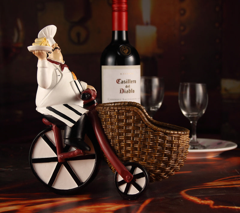 European resin chef wine rack