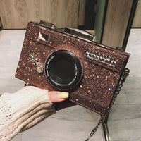 Sequin One Shoulder Crossbody Camera Bag