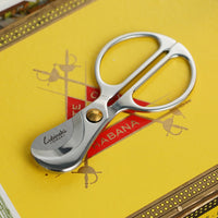 Sharp Cigar Scissors Stainless Steel With Leather Protective Sleeve