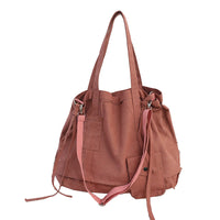 Lazy Canvas Solid Color Shoulder Bag