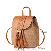 Spring And Summer Straw Woven Women's Backpack