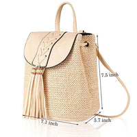 Spring And Summer Straw Woven Women's Backpack