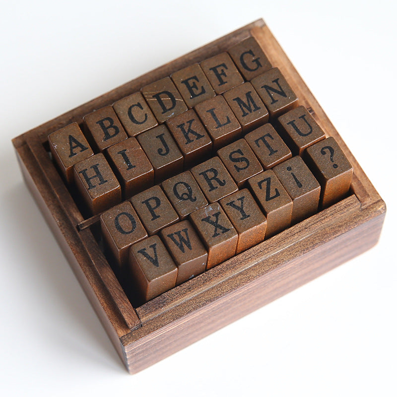 Ancient Numbers, English Letters, Handbook, Date, Wooden Box Seal