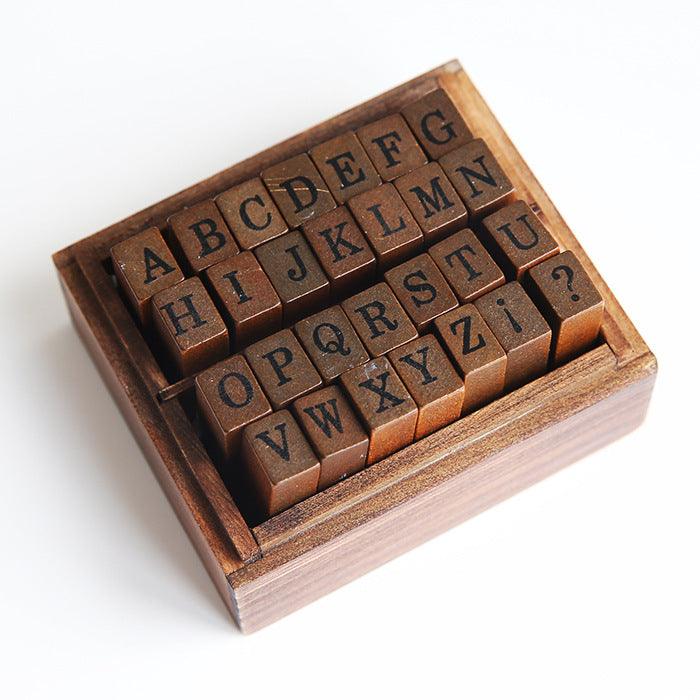 Ancient Numbers, English Letters, Handbook, Date, Wooden Box Seal