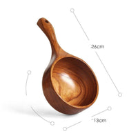 Wooden Water Scoop Creative Wooden Bowl With Handle