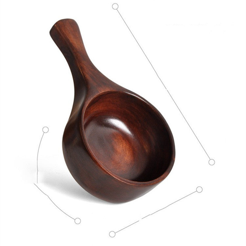 Wooden Water Scoop Creative Wooden Bowl With Handle