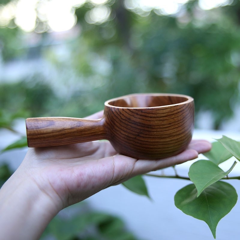 Wooden Water Scoop Creative Wooden Bowl With Handle