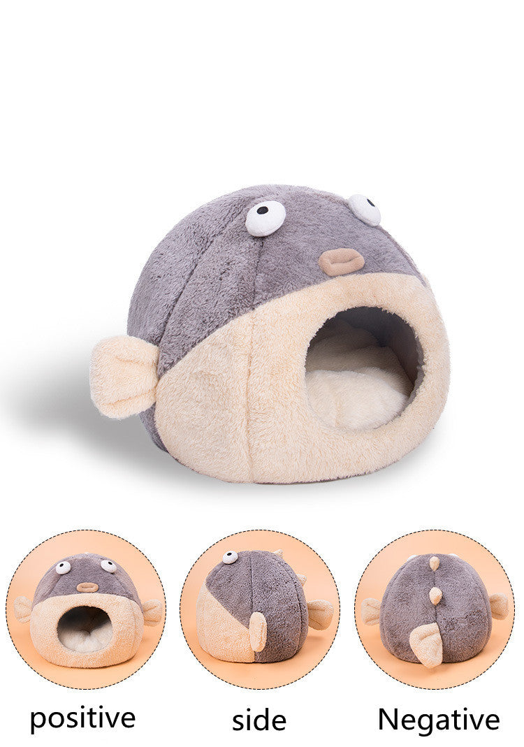 Cat House Plus Velvet To Keep Warm Pufferfish Nest Pad For All Seasons