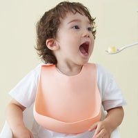 Soft Waterproof Silicone Baby Bib with Food Catcher