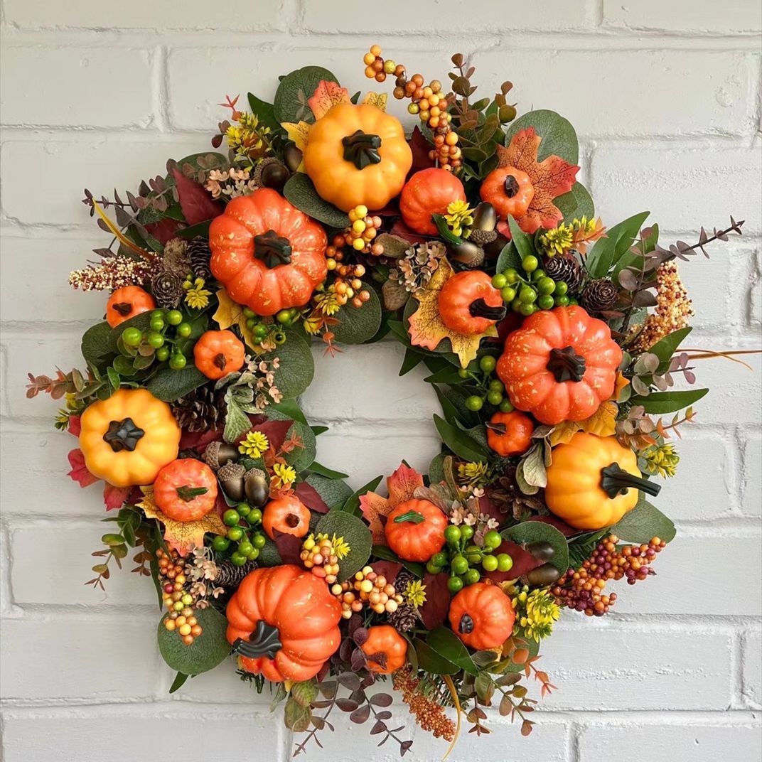 Pumpkin Harvest Artificial Wreath