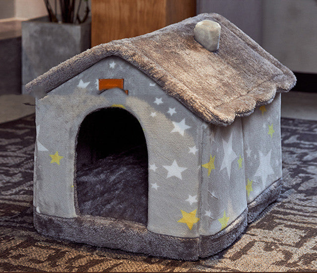 Removable And Washable Small Dog Cat Closed Dog House