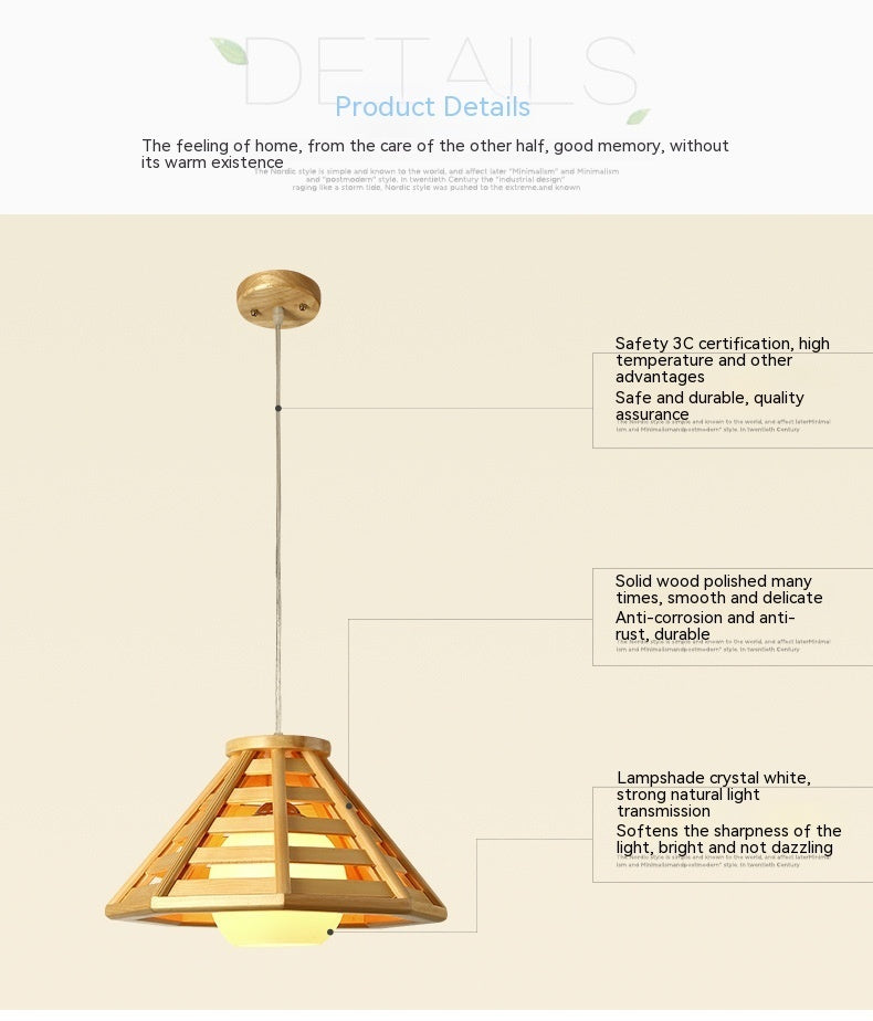 Modern Minimalist Bamboo Woven Woodcraft Ceiling Lamp