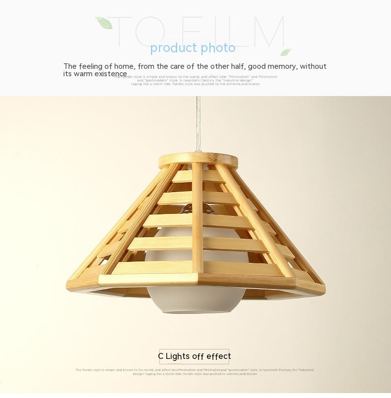 Modern Minimalist Bamboo Woven Woodcraft Ceiling Lamp