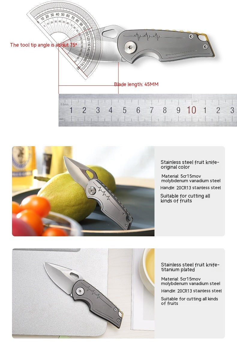 Multifunctional Self-defense Folding Stainless Steel Mini Fruit Knife