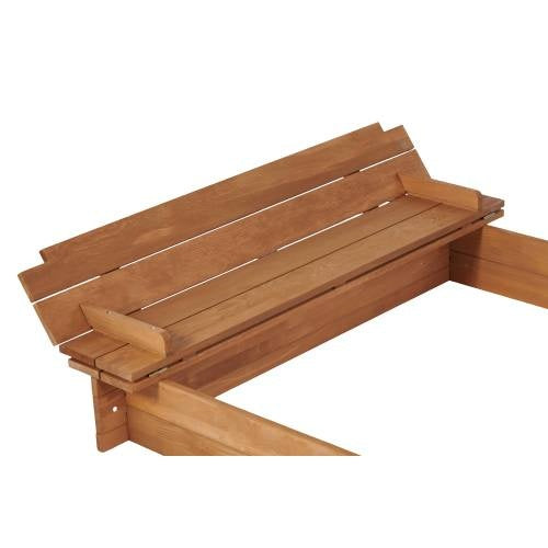 46 Inches Wooden Sandbox With 2 Foldable Benches,