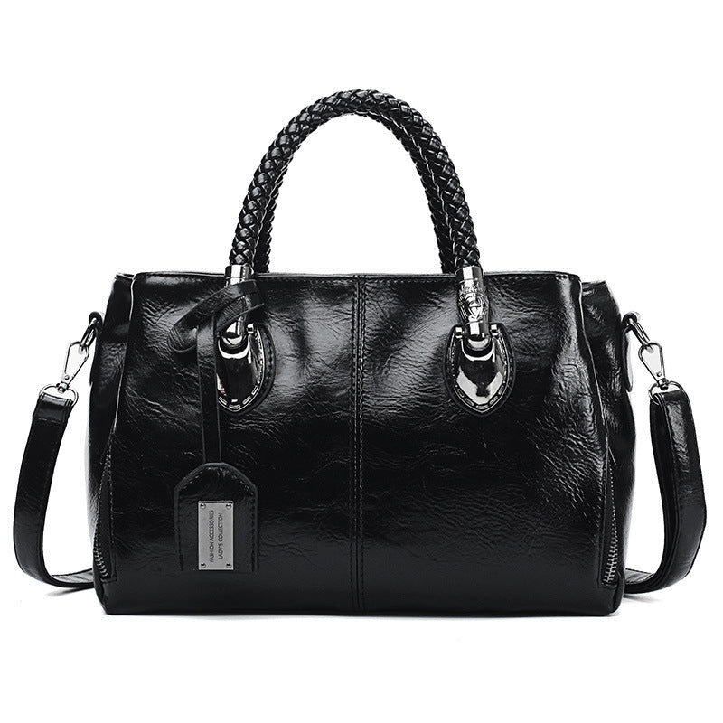 Oil wax leather women bag