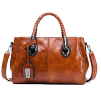 Oil wax leather women bag