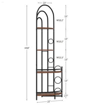 Four-tier Corner Bookshelf, Contemporary Style, Plant Shelves With Metal Frames