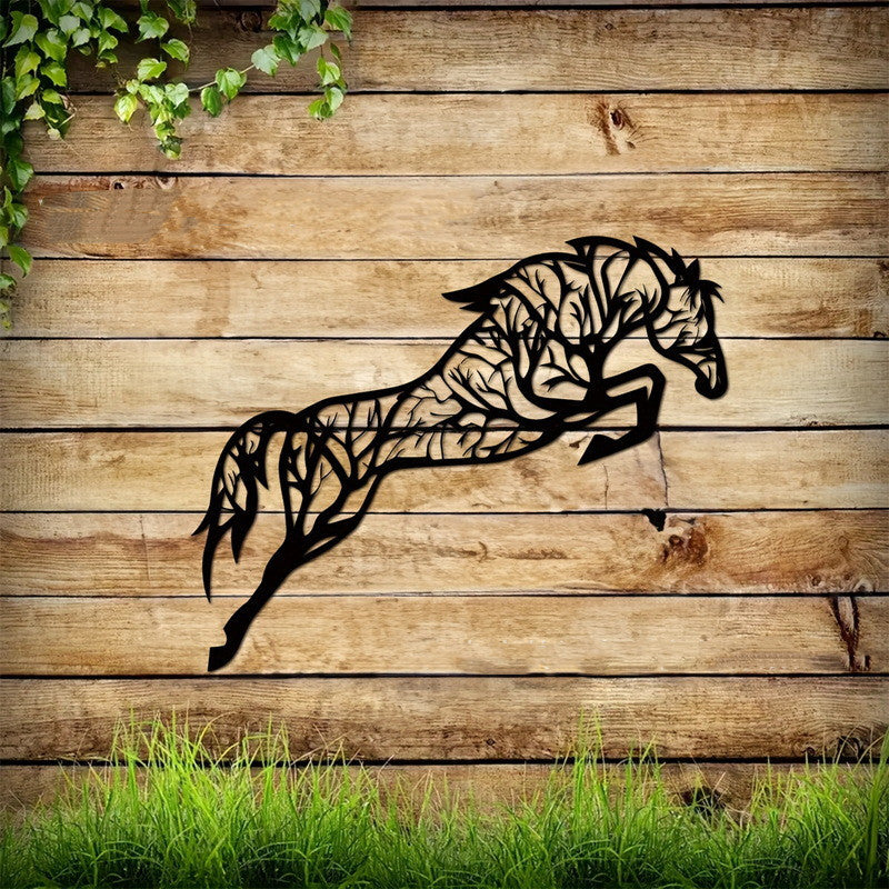 Geometric Metal Horse Wall Art