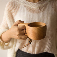 Creative Mug Wooden Coffee Cup Rubber Wood Handy Nordic Water