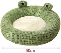 Cartoon Frog Shape Cat Bed House Cat Bed Comfortable Indoor For Cats Or Small Dogs Kennel Cute Pet Cat Nest Cat Nest For Puppy Kitten Rabbit