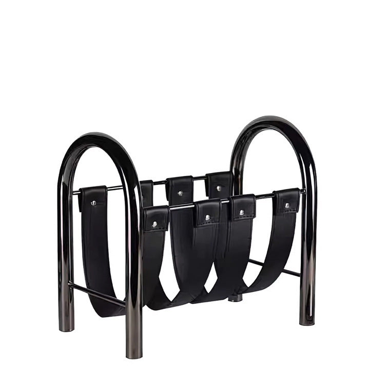 Metal Leather Magazine Rack