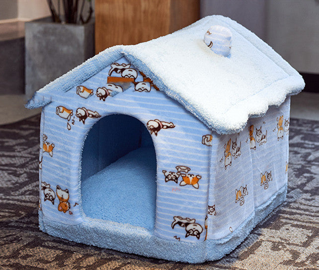 Removable And Washable Small Dog Cat Closed Dog House