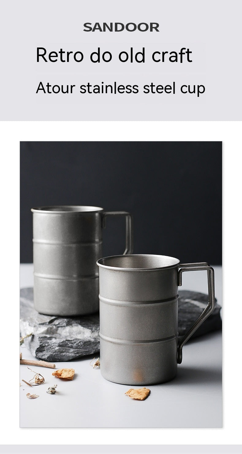 Creative Outdoor Mug Made Of 304 Stainless Steel With A Lid