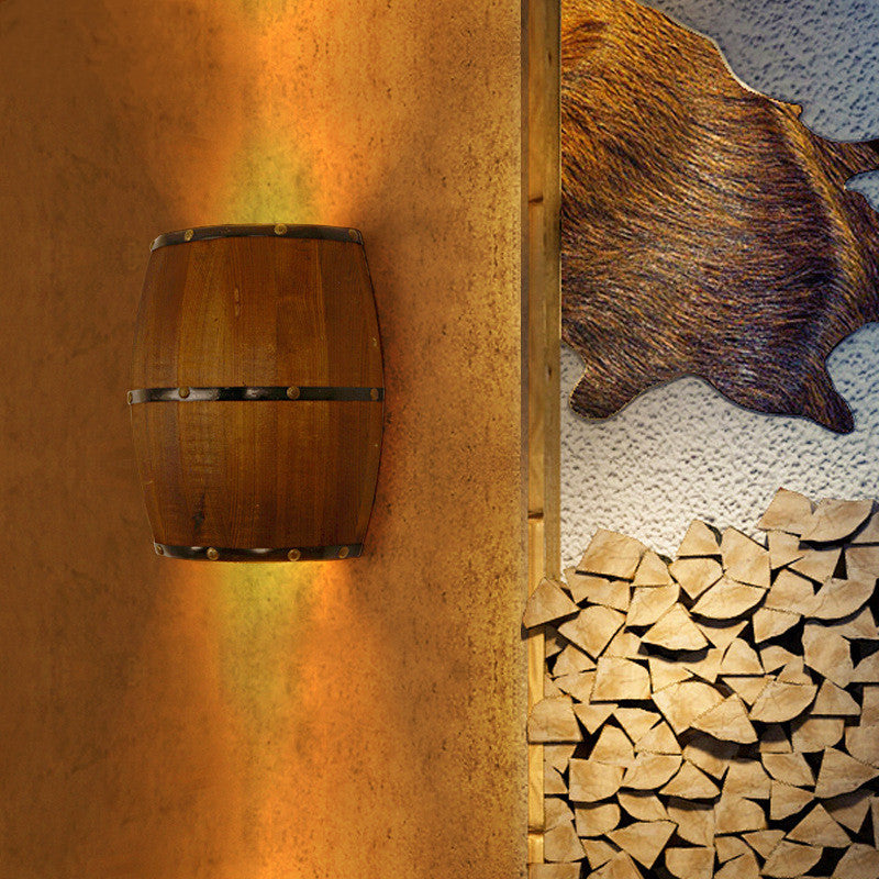 Creative Personality Design Wooden Wall Lamp