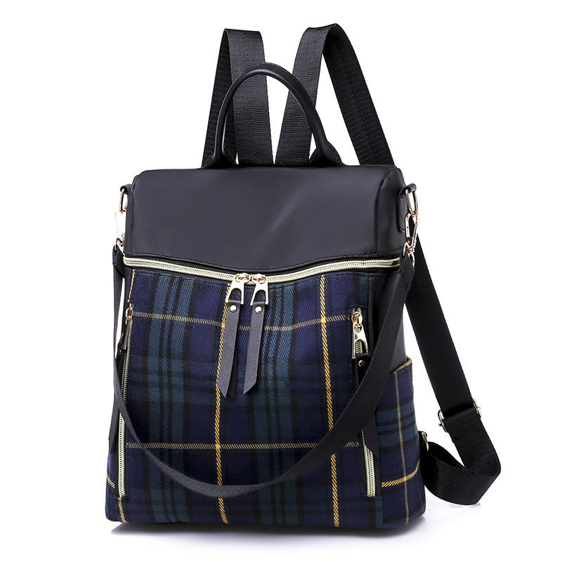 Plaid Gingham Backpack Schoolbag