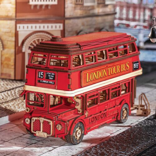 Rolife London Tour Bus Car 3D Wooden Puzzle Model Toy Teens Birthday Gift