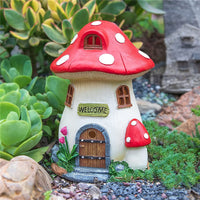 Mushroom House Solar Lamp Resin Handicraft Garden