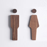 Solid Wood Men's And Women's Bathroom Signs Wooden Bathroom Signs