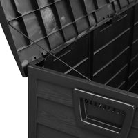 Pure Black Courtyard Storage Box With Two Wheels