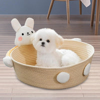 Cotton Rope Cat Bed Cat House Cat Scratcher Cat Scratching Board Woven Basket Cat Nest For Kitten Kitties Rabbits Indoor Cats, Rabbit