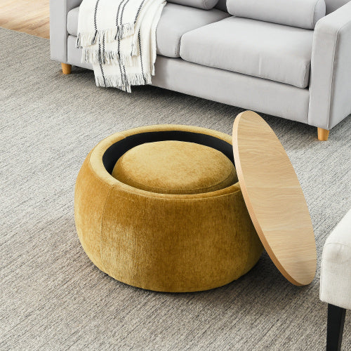 Circular Storage Footstool 2-in-1 Function